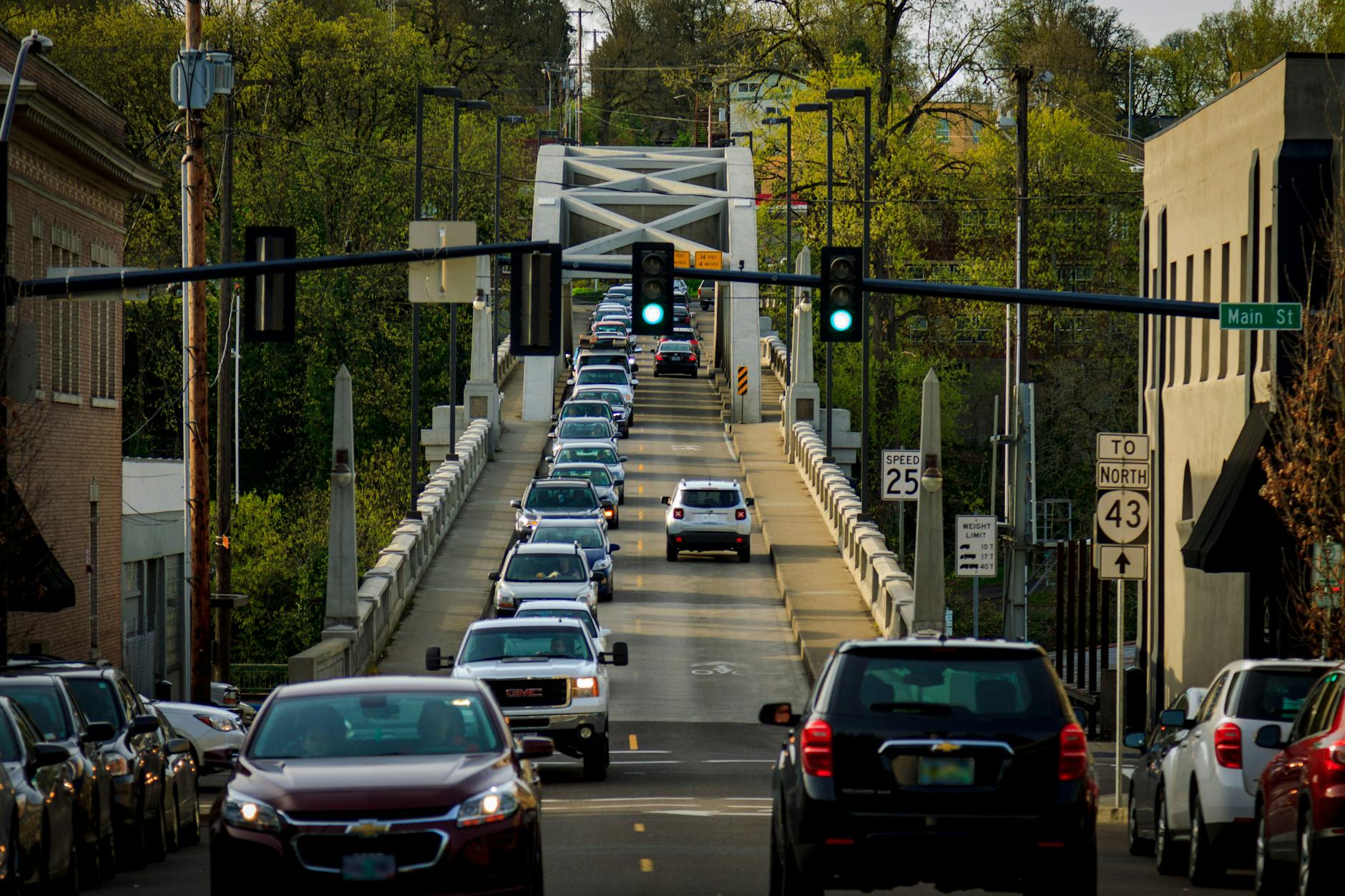 heavy traffic of cars on the road